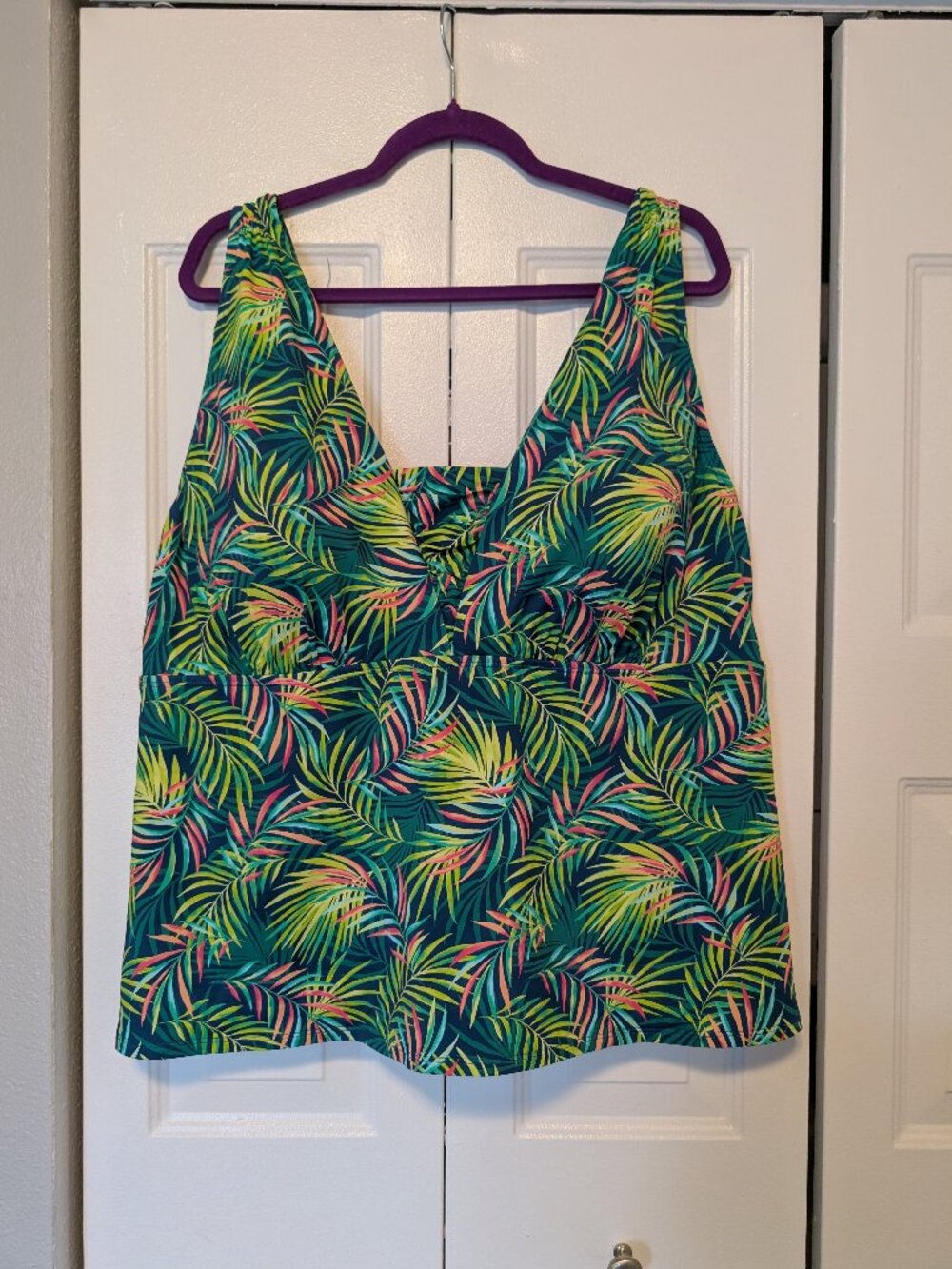 Lands' End Women's Plus Tummy Control Grecian Tankini Top, 24W